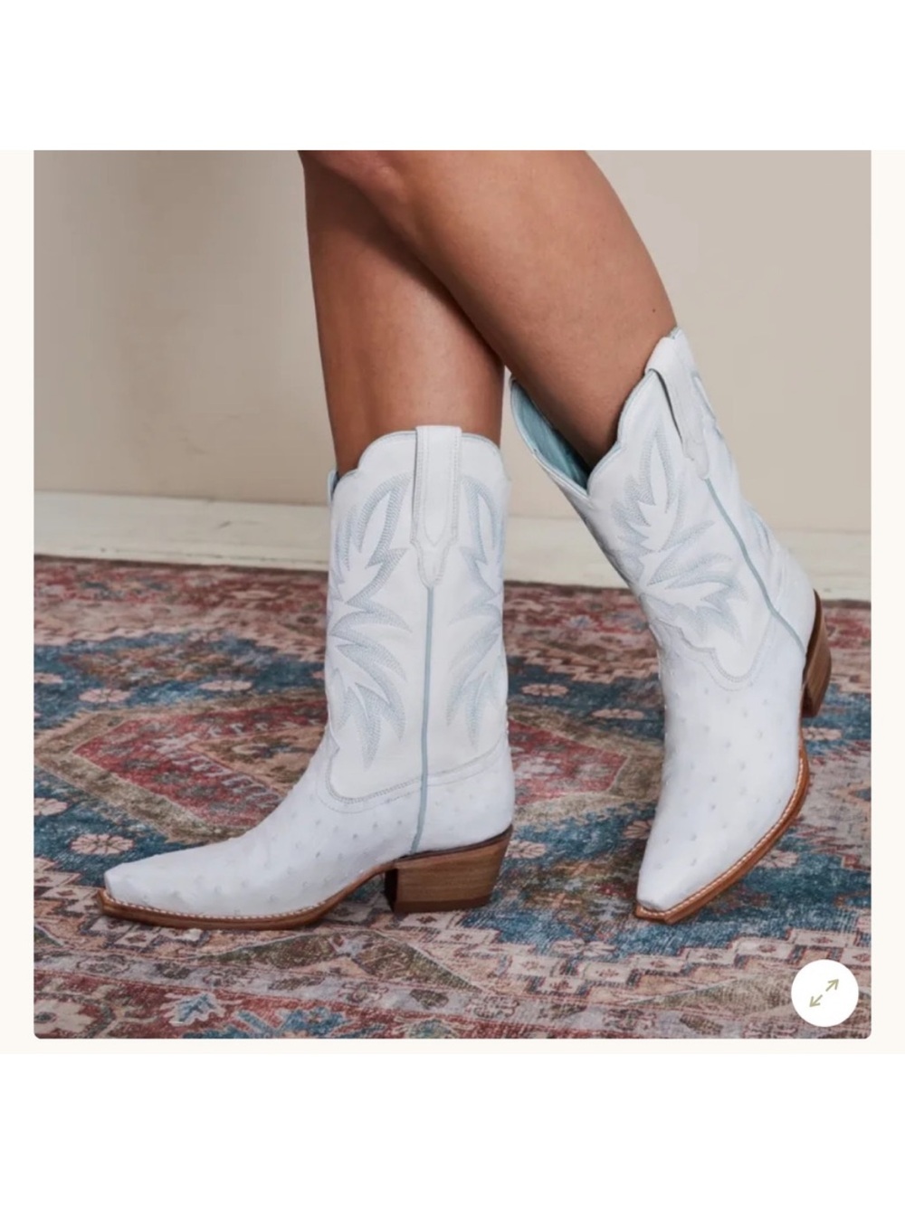 “The Sadie” Tecovas white Leather Cowboy Boots - Picture 6 of 7
